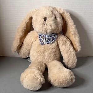 Miniso Scarf Bunny Rabbit Gift Plush Kawaii Tan Floral Bandana Super Soft 8”